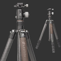Leofoto LX-324CT + XB-38 Urban Carbon Fiber Tripod with Ball Head - 15kg Load, 1735mm Height, Reversible Travel Tripod