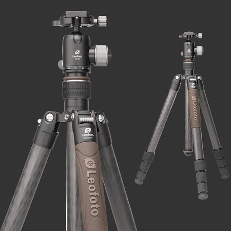 Leofoto LX-324CT + XB-38 Urban Carbon Fiber Tripod with Ball Head - 15kg Load, 1735mm Height, Reversible Travel Tripod