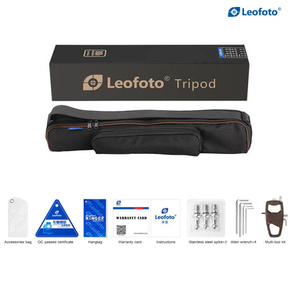 Leofoto LX-324CT + XB-38 Urban Carbon Fiber Tripod with Ball Head - 15kg Load, 1735mm Height, Reversible Travel Tripod
