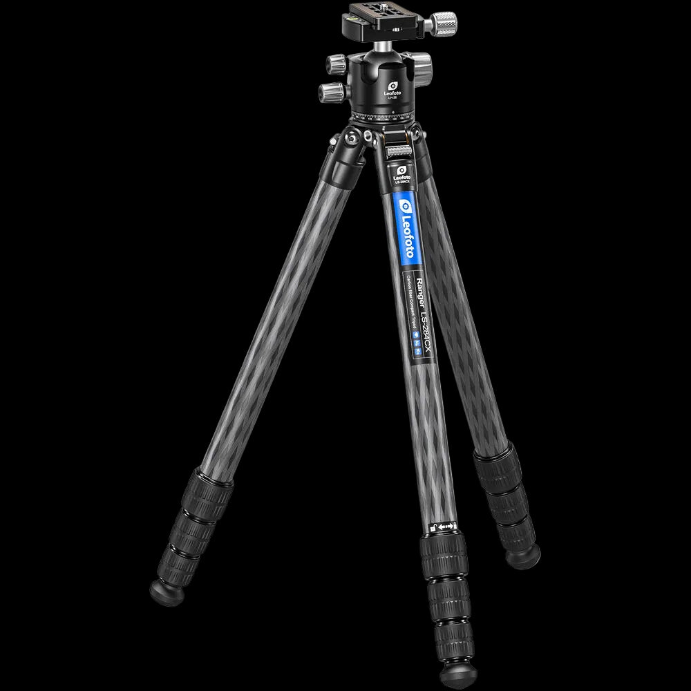 Leofoto LS-285C + LH-36R Ranger Carbon Fiber Tripod Kit - Lightweight Travel Tripod with Ball Head, 10kg Load Capacity