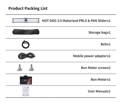 YC Onion Hot Dog 3.0 Motorized Camera Slider | App-Controlled Slider for DSLR, Mirrorless & Smartphones