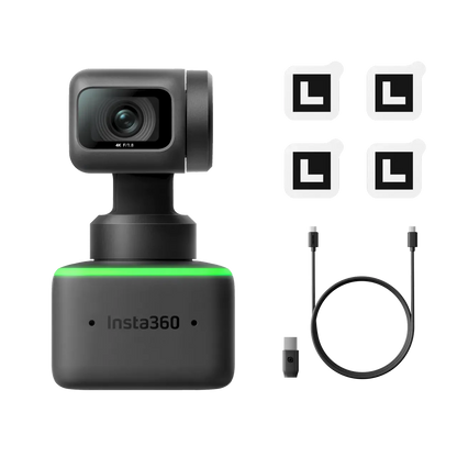 Insta360 Link 4K Webcam with AI Tracking, 1/2″ Sensor, Gesture Control, Auto Framing & Noise-Canceling Mics – Streaming, Video Calls & Content Creation