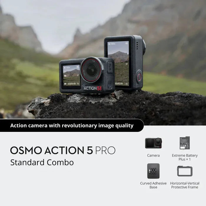 DJI Osmo Action 5 Pro Adventure Combo, Action Camera 4K with 1/1.3" Sensor, 12h Extended Battery Life with 3 Batteries, Stabilization, Dual OLED Touchscreens, Mini Action Camera for Travel, Vlog