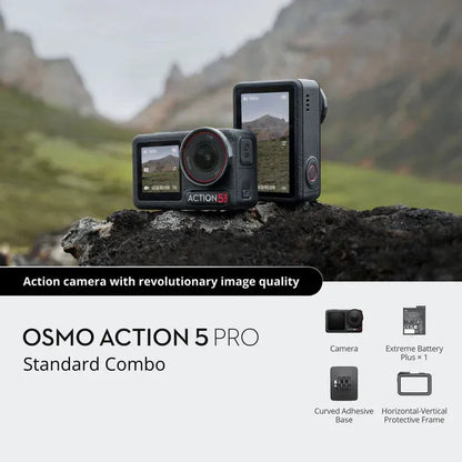DJI Osmo Action 5 Pro Adventure Combo, Action Camera 4K with 1/1.3" Sensor, 12h Extended Battery Life with 3 Batteries, Stabilization, Dual OLED Touchscreens, Mini Action Camera for Travel, Vlog