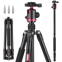 Ulanzi MT-51 Heavy Duty Camera Tripod with 360° Ball Head, Aluminium Alloy, 163cm Height, 10kg Load Capacity, Quick Release Plate, DSLR & Mirrorless Compatible--Crezio.in-ULANZI