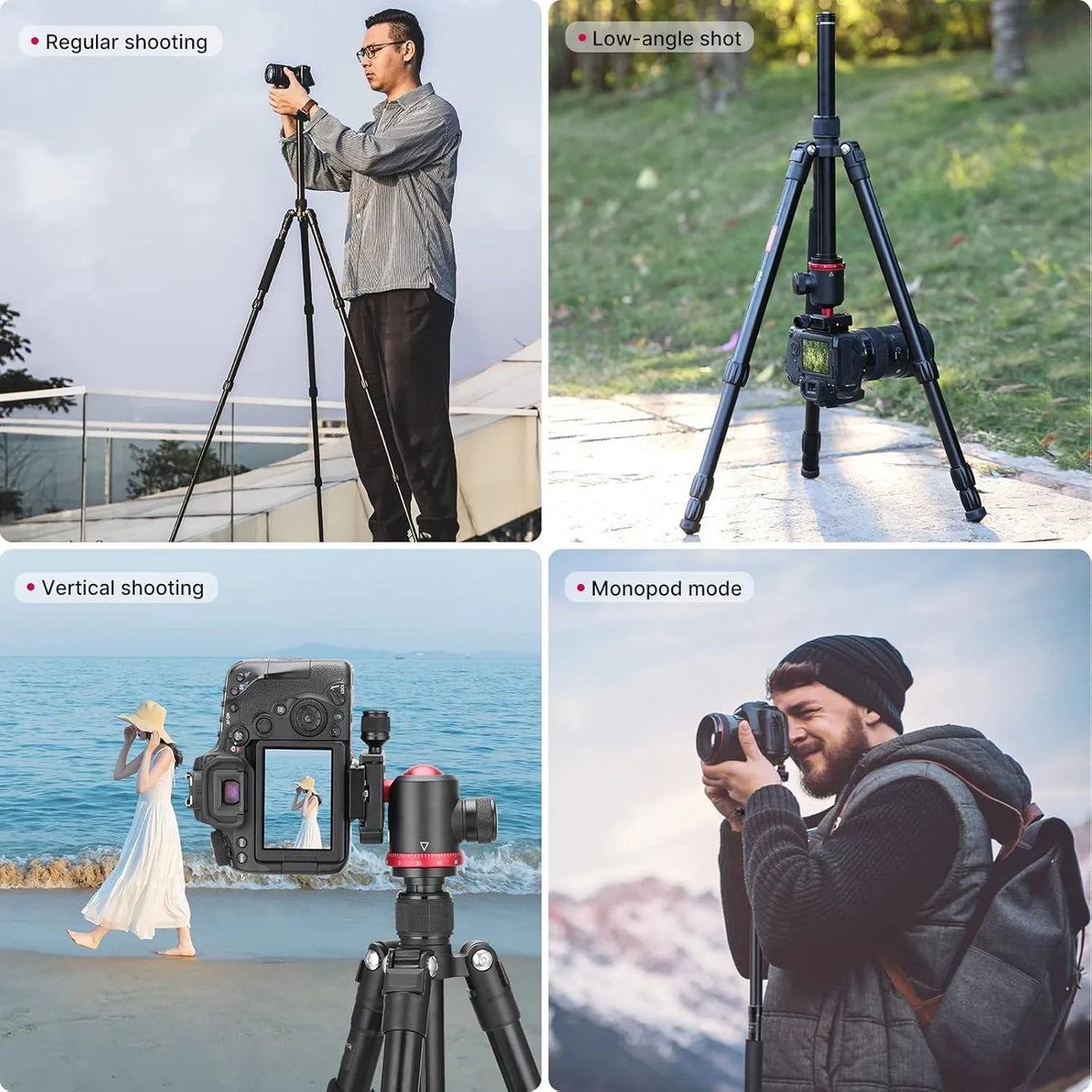 Ulanzi MT-51 Heavy Duty Camera Tripod with 360° Ball Head, Aluminium Alloy, 163cm Height, 10kg Load Capacity, Quick Release Plate, DSLR & Mirrorless Compatible--Crezio.in-ULANZI