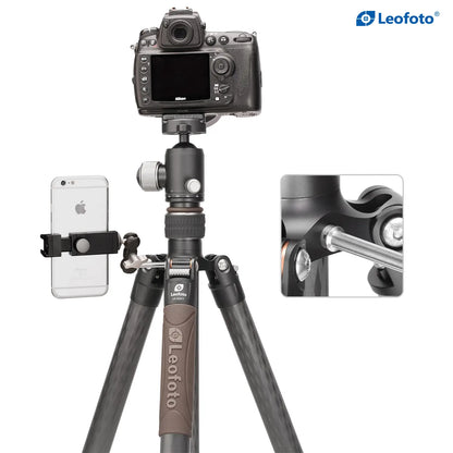 Leofoto LX-324CT + XB-38 Urban Carbon Fiber Tripod with Ball Head - 15kg Load, 1735mm Height, Reversible Travel Tripod